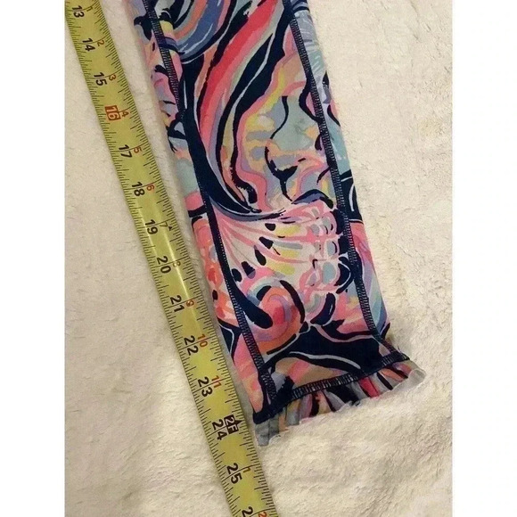 Lilly Pulitzer Luxletic Boho Bateau Nauti Navy ruffle trim legging XXS Pants - Picture 3 of 4